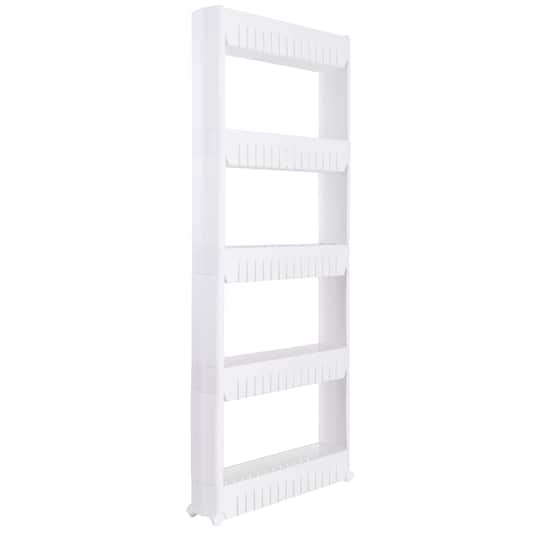 Simplify 5-Tier Slim Slide-Out White Storage Cart | 21" x 5" x 40.2" | Michaels®